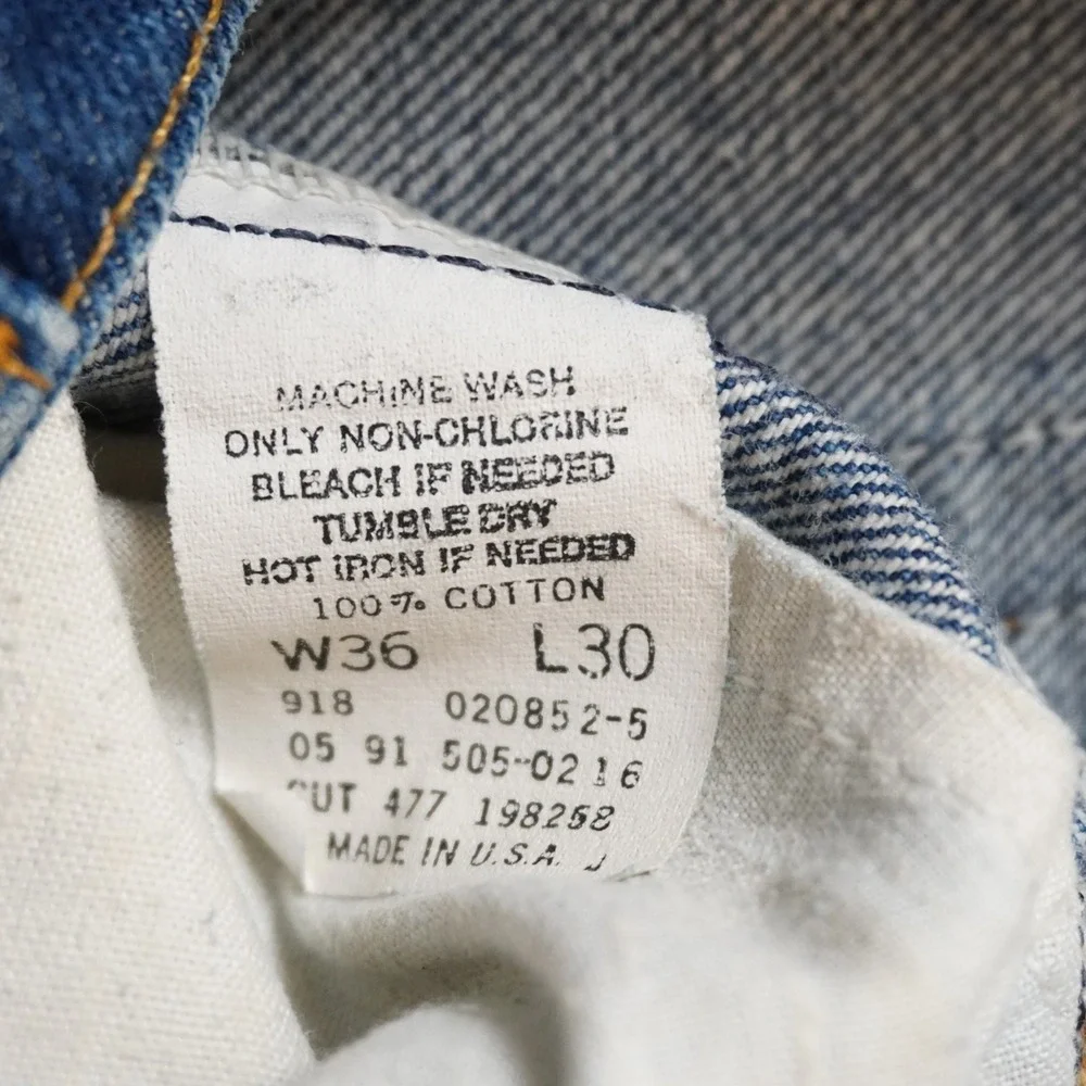 Vintage Levis 505 Jeans 36x30 90s Blue Regular Straight USA Made Denim